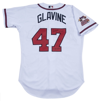 2000 Tom Glavine Game Used & Inscribed Atlanta Braves Home Jersey Used On 7/30/2000 For Career Win #200 (Sports Investors Authentication & Family LOA)